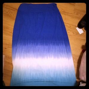 Blue ombrè maxi skirt